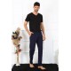Moda Çizgi Erkek Pamuk Lacivert Tek Alt Pijama 27495