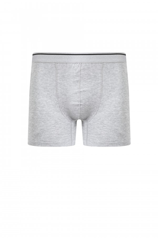 Moda Çizgi Erkek Pamuk Likralı Boxer Gri 40133