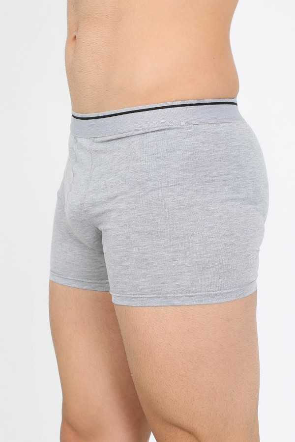 Moda Çizgi Erkek Pamuk Likralı Boxer Gri 40133