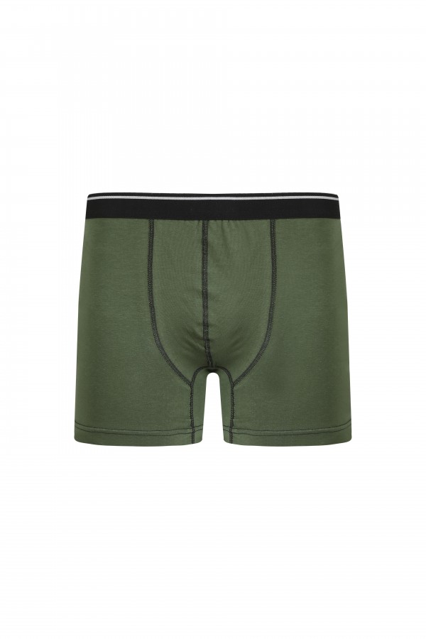 Moda Çizgi Erkek Pamuk Likralı Boxer Haki 40133
