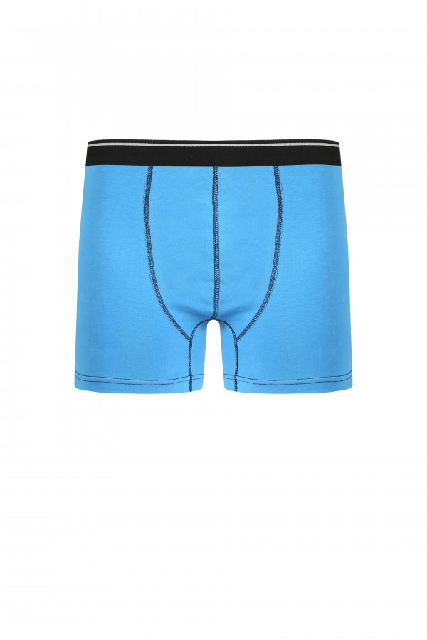 Moda Çizgi Erkek Pamuk Likralı Boxer Mavi 40133