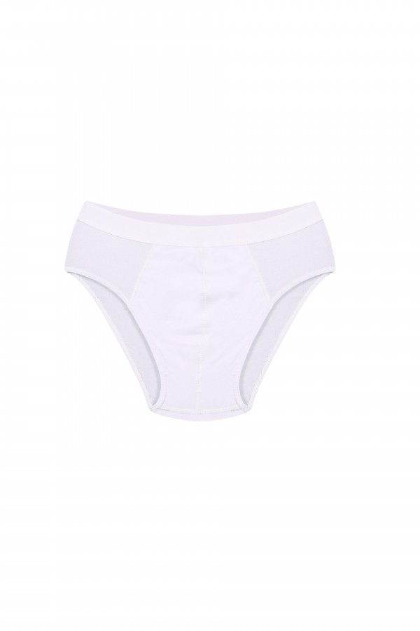 Moda Çizgi Erkek Pamuk Likralı Slip Beyaz 40132