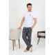 Moda Çizgi Erkek Pamuk Tek Alt Pijama Lacivert 27562