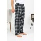 Moda Çizgi Erkek Pamuk Tek Alt Pijama Lacivert 27562