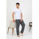 Moda Çizgi Erkek Pamuk Tek Alt Pijama Lacivert 27562