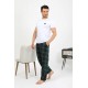 Moda Çizgi Erkek Pamuk Tek Alt Pijama Yeşil 27562