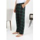 Moda Çizgi Erkek Pamuk Tek Alt Pijama Yeşil 27562
