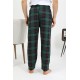 Moda Çizgi Erkek Pamuk Tek Alt Pijama Yeşil 27562