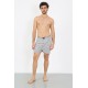 Moda Çizgi Erkek Penye Boxer Gri 40091