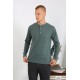 Moda Çizgi Erkek Penye Uzun Kol Pijama Takımı 6860 Haki