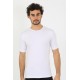 Moda Çizgi Erkek Sıfır Yaka Likralı Beyaz T-Shirt 65710