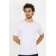 Moda Çizgi Erkek Sıfır Yaka Likralı Beyaz T-Shirt 65710