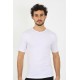 Moda Çizgi Erkek Sıfır Yaka Likralı Beyaz T-Shirt 65710