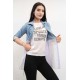 Moda Çizgi Gömlek İçi T-shirt İkili Takım Renkli