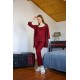 moda çizgi Kadın 3'lü Sabahlık Pijama Takım 20595
