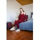 moda çizgi Kadın 3'lü Sabahlık Pijama Takım 20595