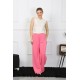 Moda Çizgi Kadın Bol Paça Penye Pembe Alt Üst Takım 5501