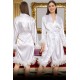 moda çizgi Kadın Bride Saten Tüylü Sabahlık 3009