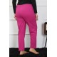 Moda Çizgi Kadın Büyük Beden Fuşya Tek Alt Pijama 27505