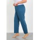 Moda Çizgi Kadın Büyük Beden İndigo Tek Alt Pijama 27555