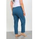 Moda Çizgi Kadın Büyük Beden İndigo Tek Alt Pijama 27555