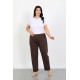 Moda Çizgi Kadın Büyük Beden Kahve Tek Alt Pijama 27555