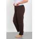Moda Çizgi Kadın Büyük Beden Kahve Tek Alt Pijama 27555