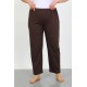 Moda Çizgi Kadın Büyük Beden Kahve Tek Alt Pijama 27555