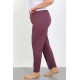 Moda Çizgi Kadın Büyük Beden Mürdüm Tek Alt Pijama 27555