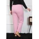 Moda Çizgi Kadın Büyük Beden Pembe Tek Alt Pijama 27505