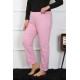 Moda Çizgi Kadın Büyük Beden Pembe Tek Alt Pijama 27505