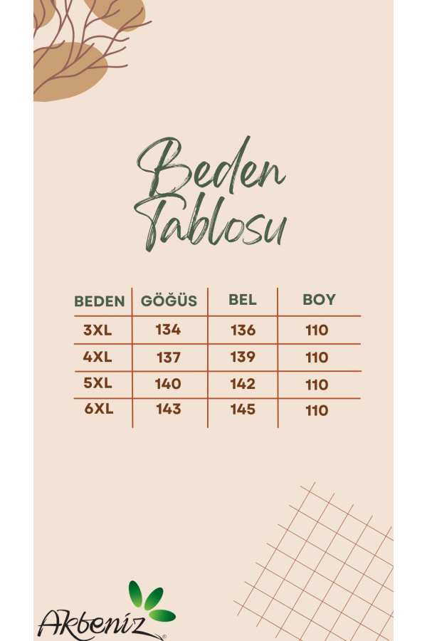 Moda Çizgi Kadın Büyük Beden Penye Kısa Kol Haki Gecelik 12502