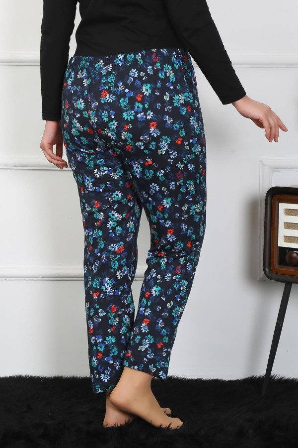Moda Çizgi Kadın Büyük Beden Tek Alt Pijama 27501