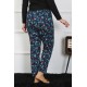 Moda Çizgi Kadın Büyük Beden Tek Alt Pijama 27501