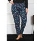 Moda Çizgi Kadın Büyük Beden Tek Alt Pijama 27501
