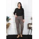 Moda Çizgi Kadın Büyük Beden Tek Alt Pijama 27502