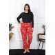 Moda Çizgi Kadın Büyük Beden Tek Alt Pijama 27503