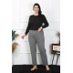 Moda Çizgi Kadın Büyük Beden Tek Alt Pijama 27504