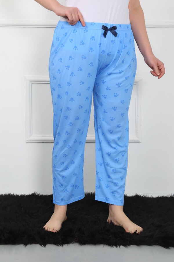 Moda Çizgi Kadın Büyük Beden Tek Alt Pijama 27506