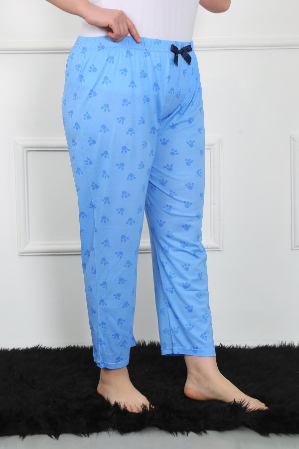 Moda Çizgi Kadın Büyük Beden Tek Alt Pijama 27506