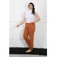 Moda Çizgi Kadın Büyük Beden Tek Alt Pijama 27507