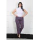 Moda Çizgi Kadın Büyük Beden Tek Alt Pijama 27508