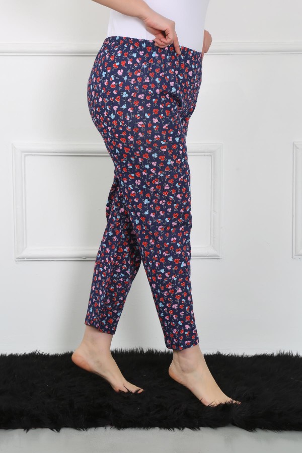 Moda Çizgi Kadın Büyük Beden Tek Alt Pijama 27508