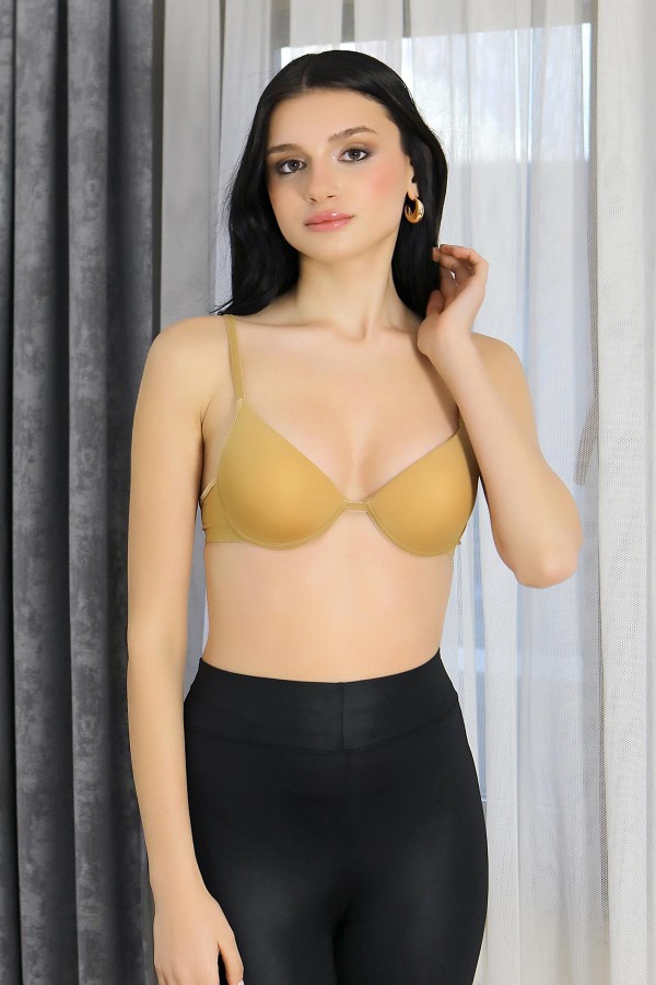 Moda Çizgi Kadın Destekli Balenli Sütyen 4921 Ten