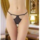 Moda Çizgi Kadın Fantezi Siyah Tanga Külot 8016