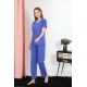 Moda Çizgi Kadın Kısa Kol Pamuk Penye Pijama Takım Saks 4213