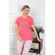 Moda Çizgi Kadın Kısa Kol Penye Pijama Takımı 4211