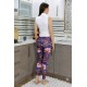 Moda Çizgi Kadın Micro Desenli Tayt Mor 5920