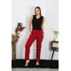 Moda Çizgi Kadın Pamuk Penye Cepli Tek Alt Pijama Bordo 27512