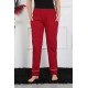 Moda Çizgi Kadın Pamuk Penye Cepli Tek Alt Pijama Bordo 27512